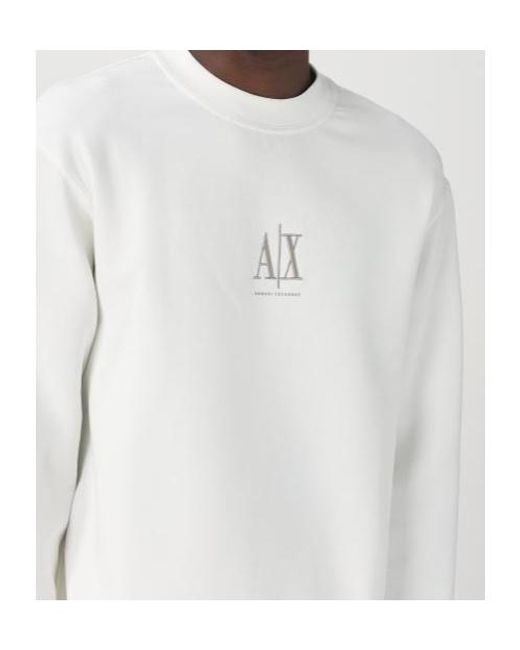 ARMANI EXCHANGE White Crewneck Sweatshirt for men
