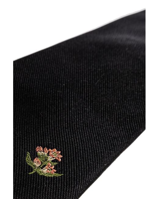 Paul Smith Black Floral Pattern Tie for men