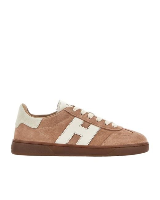 Hogan Brown Cool Side H Patch Sneakers