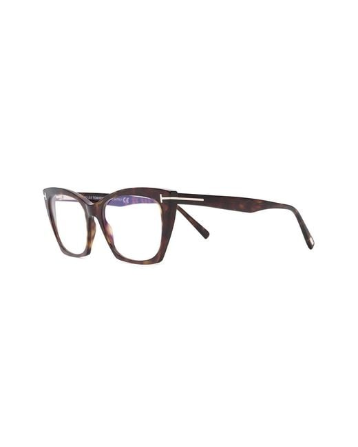 Tom Ford White Eyewear Cat-Eye Frame Glasses