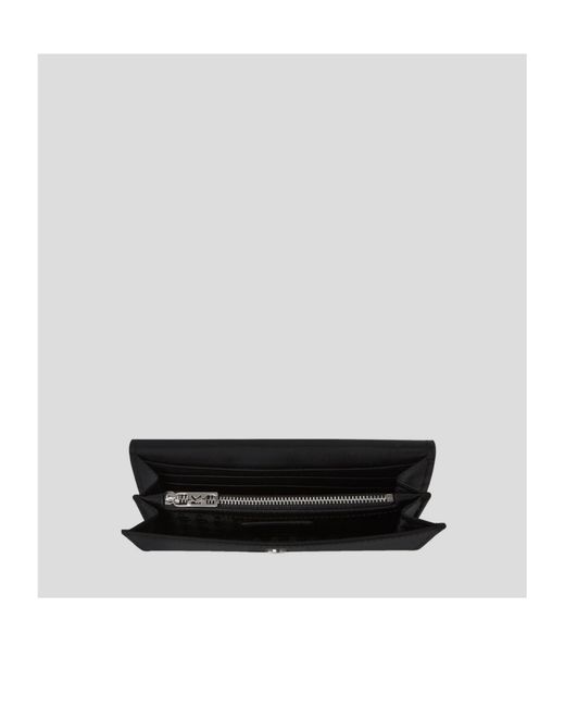 Karl Lagerfeld Black K/Ikonik 2.0 Leather Wallet