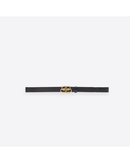 Balenciaga White Bb Embossed Thin Belt