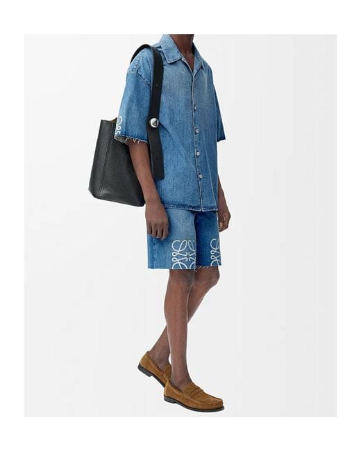 Loewe Blue Anagram Short Sleeved Shirt for men