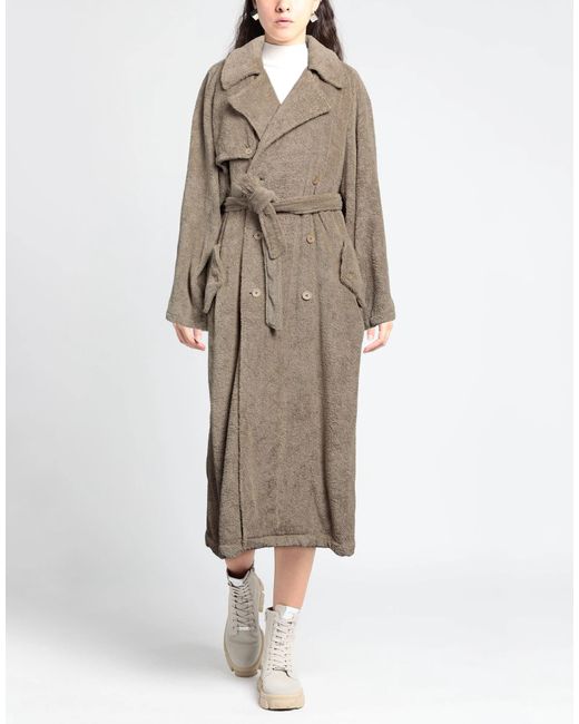 Balenciaga Natural Solid Color Long Trench Coat