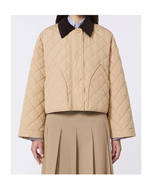 Weekend by Maxmara Natural Quilted Button-Up Coat