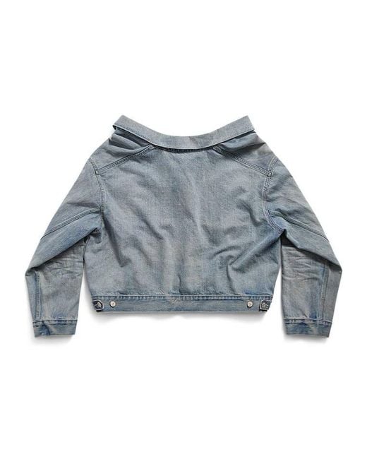 Balenciaga Blue Collared Button-Up Jacket for men