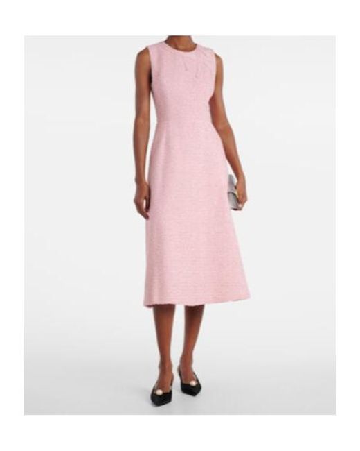 Carolina Herrera Pink Bow-Detail Midi Dress