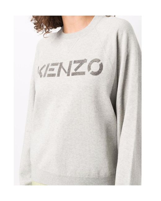 KENZO Gray Logo-Print Sweatshirt