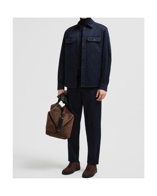 Moncler Blue Drawstring Crepe Jogging Trousers for men