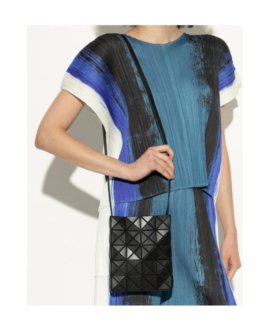 Issey Miyake Black Prism Matte Geometric Patterned Shoulder Bag
