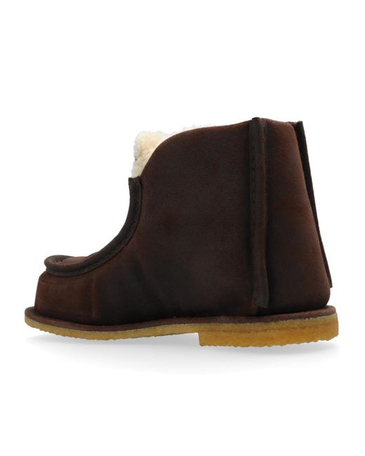 J.W. Anderson Black Shearling-Lined Suede Boots