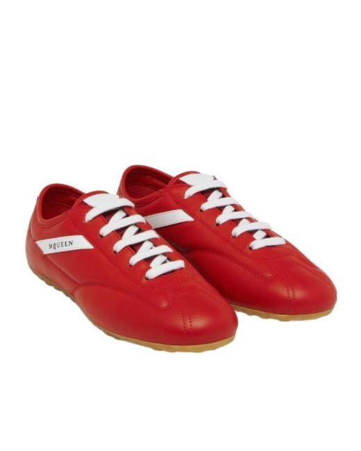McQueen Red Boxe Logo-Detail Sneakers