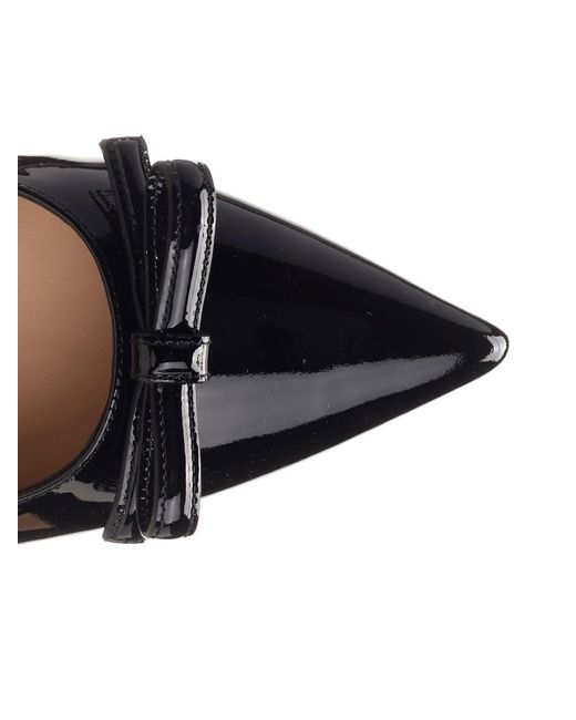 Stuart Weitzman Black Pointed Ballet Shoes