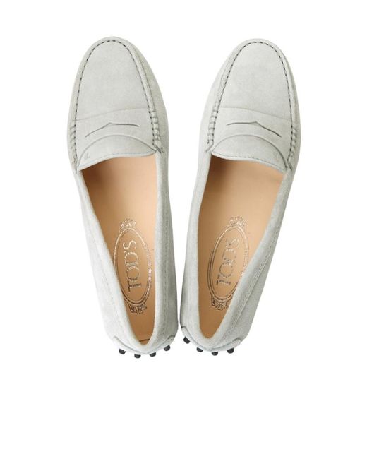 Tod's White Leather Loafers