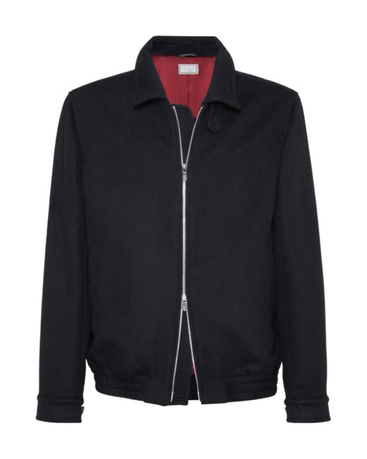 Brunello Cucinelli Black Wool Bomber for men
