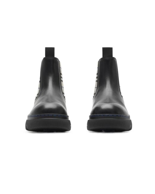 Burberry Black Burberr Creeper Chelsea Low Ankle Boots