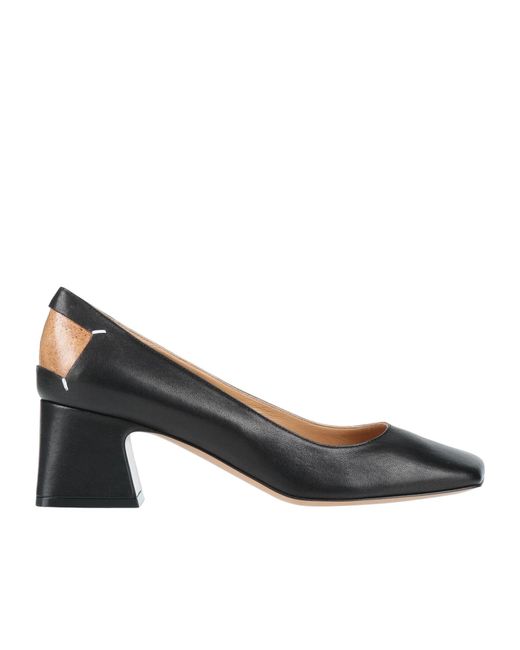 Maison Margiela Brown Two-Tone Square Toe Block Heel High Heels