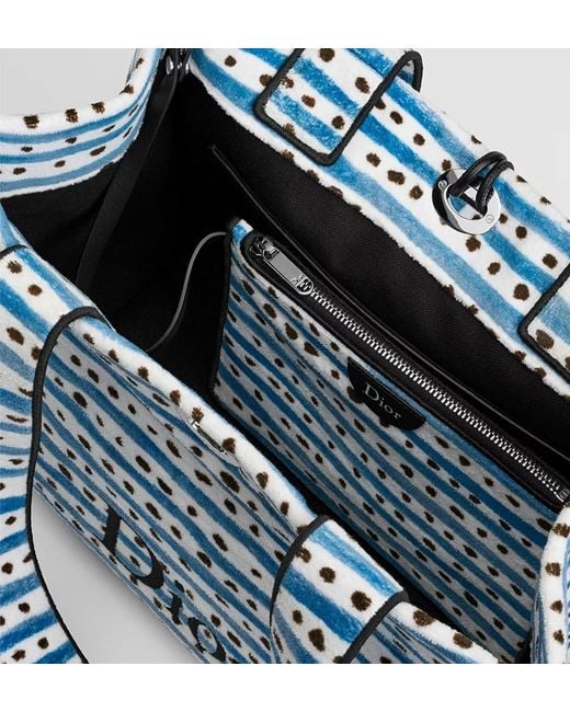 Dior Blue Iviera Medium Spongy Book Tote