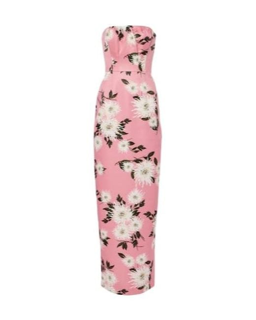 Emilia Wickstead Pink Emine Floral Taffeta Faille Gown
