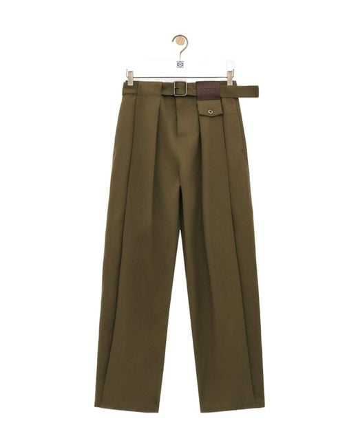 Loewe Green Pleated Belted Trousers