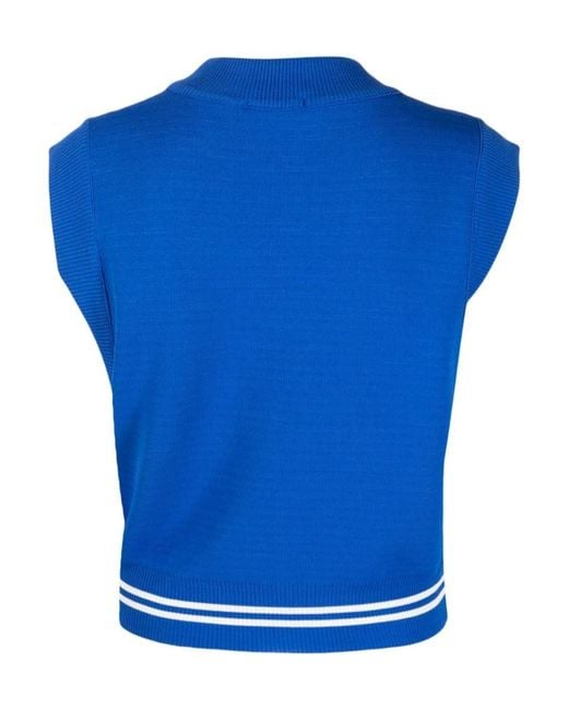 Autry Blue Boxy-Fit Vest