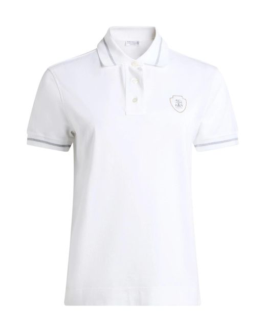 Brunello Cucinelli White Polo Shirts