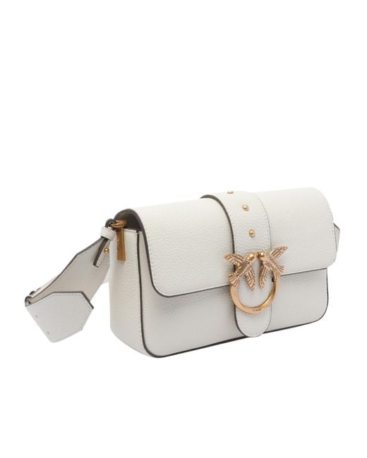 Pinko Natural Love Birds Foldover Top Satchel Bag