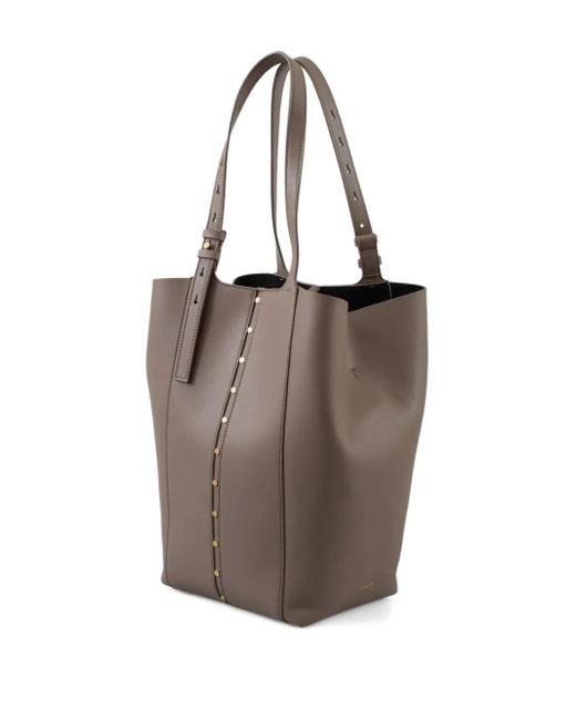 Golden Goose Deluxe Brand Brown Hook Studs Embellished Tote Bag