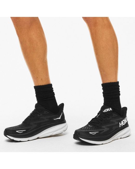 Hoka One One Black Lightweight Cushioned Running Shoes for men