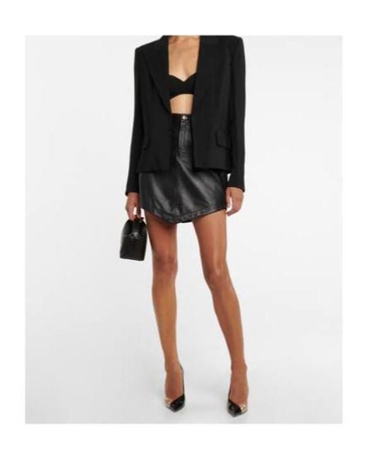 Alexandre Vauthier Gray Leather Miniskirt