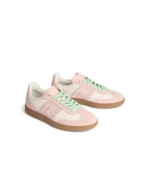 Balmain Pink Swan Low-Top Trainers