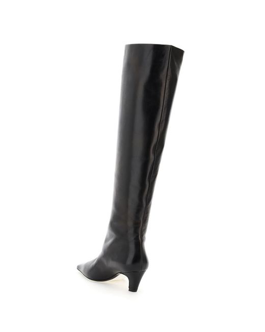 Khaite Black Davis Knee-High Boots