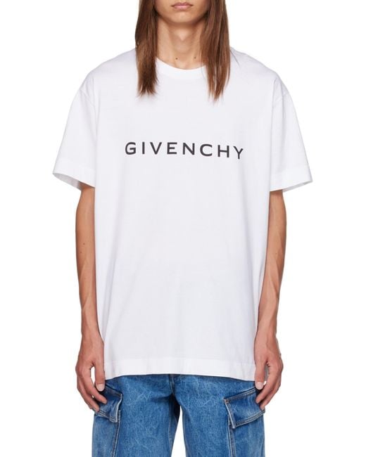 Givenchy White Archetype Oversized T-Shirt for men