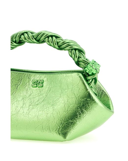 Ganni Green Metallic Mini Bou Bag