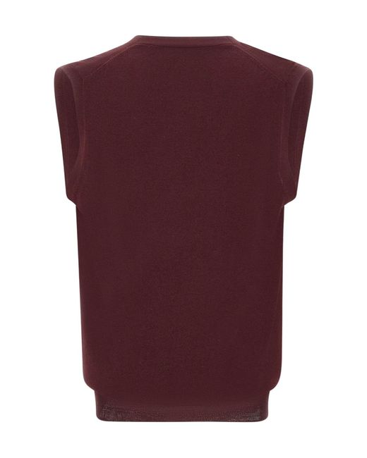Gran Sasso Purple Buttoned Sleeveless Cardigan for men