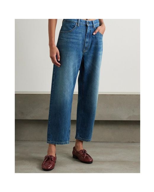 Polo Ralph Lauren Blue Bow High-Rise Tapered Jeans