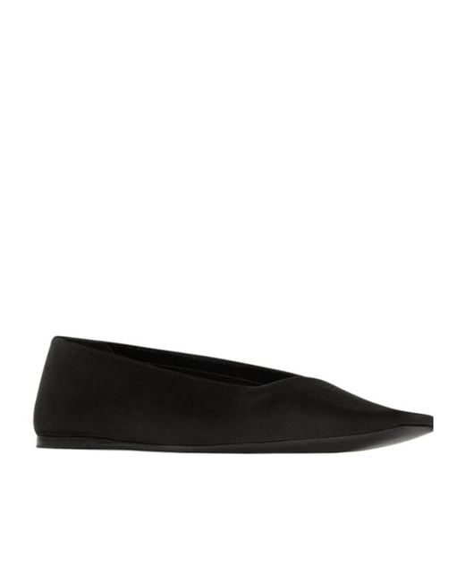 Saint Laurent Black Poppy Slip-On Flat Shoes