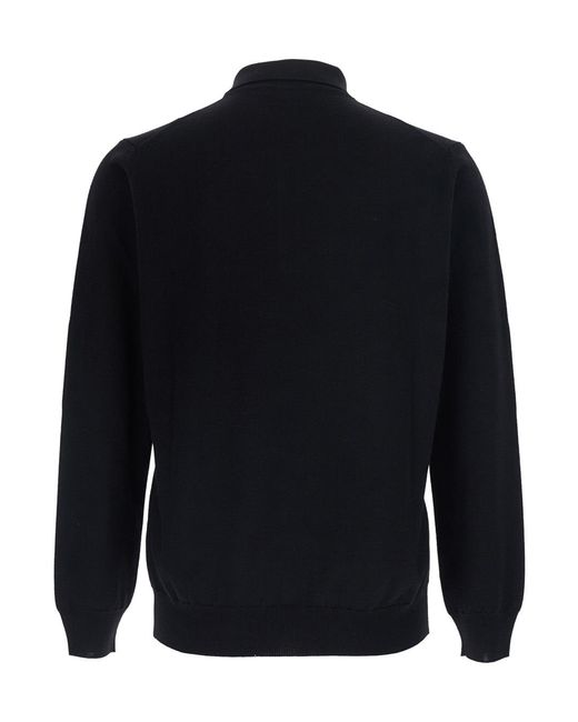 Kangra Cashmere Blue Long-Sleeve Polo-Collar Sweater for men