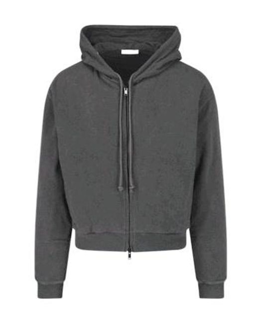 The Row Gray Zip-Up Drawstring Hoodie for men