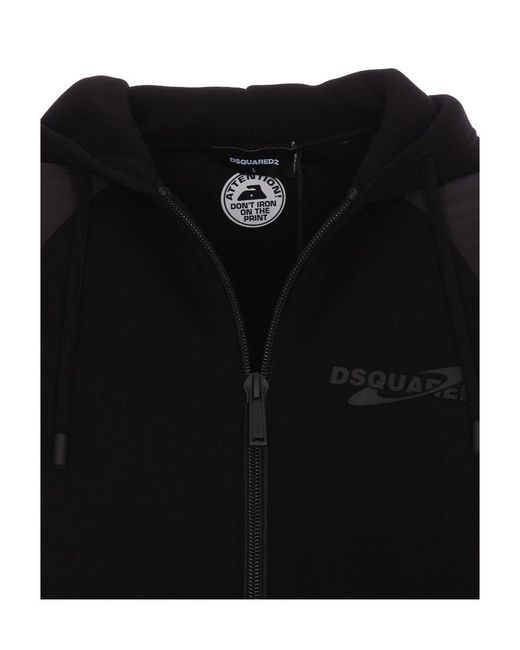 DSquared² Black Logo Printed Hooded Jacket for men