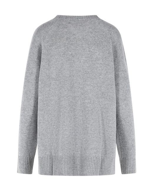 Closed Gray Side-Slit Knitted Sweater