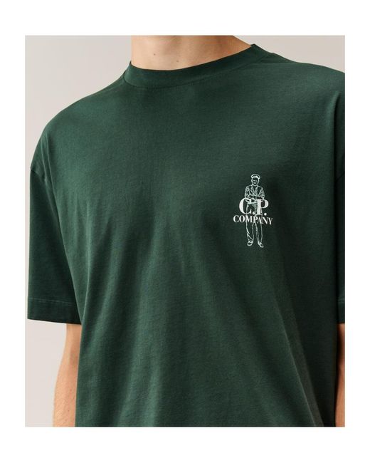 C P Company Green Short-Sleeved T-Shirt for men