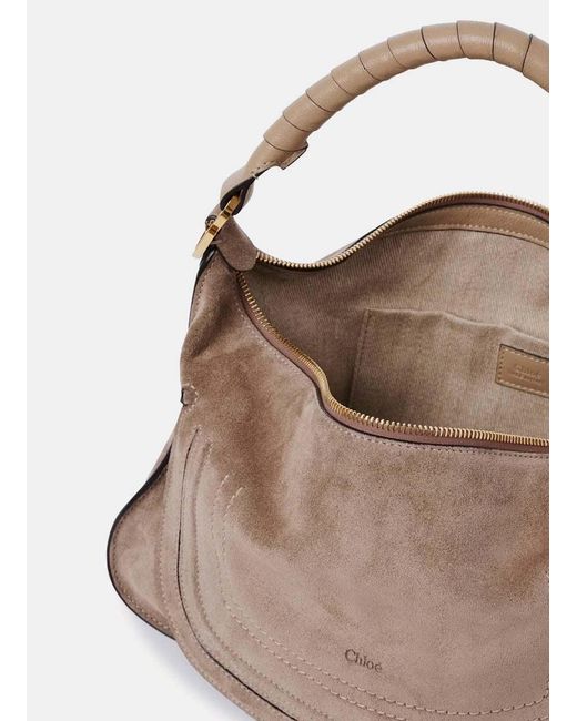 Chloé Brown Small Marcie Suede Shoulder Bag
