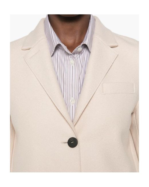 Harris Wharf London Natural Notched-Lapels Single-Breasted Blazer