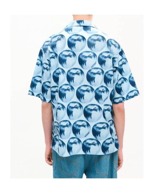 KENZO Blue Apple Pop' Haiwaiian Short Sleeve Shirt for men