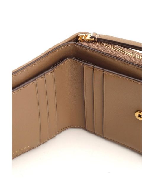 Tory Burch Brown Kira Chevron Bi-Fold Wallet