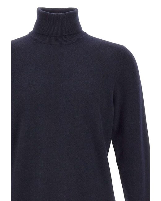 Gran Sasso Blue Ribbed-Knit Turtleneck Jumper for men