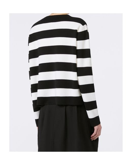 Max Mara Black Viterbo Striped Crewneck Jumper