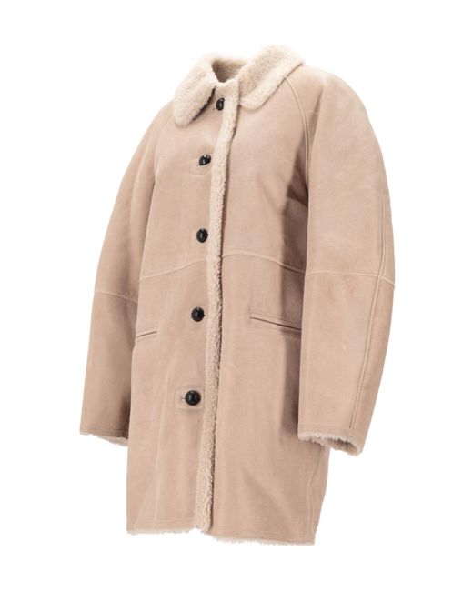 Isabel Marant Natural Berthie Single Breasted Coat