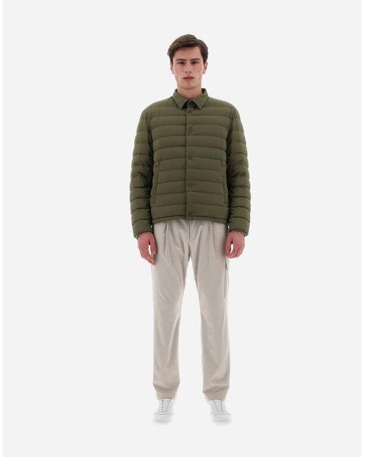Herno Green Buttoned Long-Sleeved Jacket for men